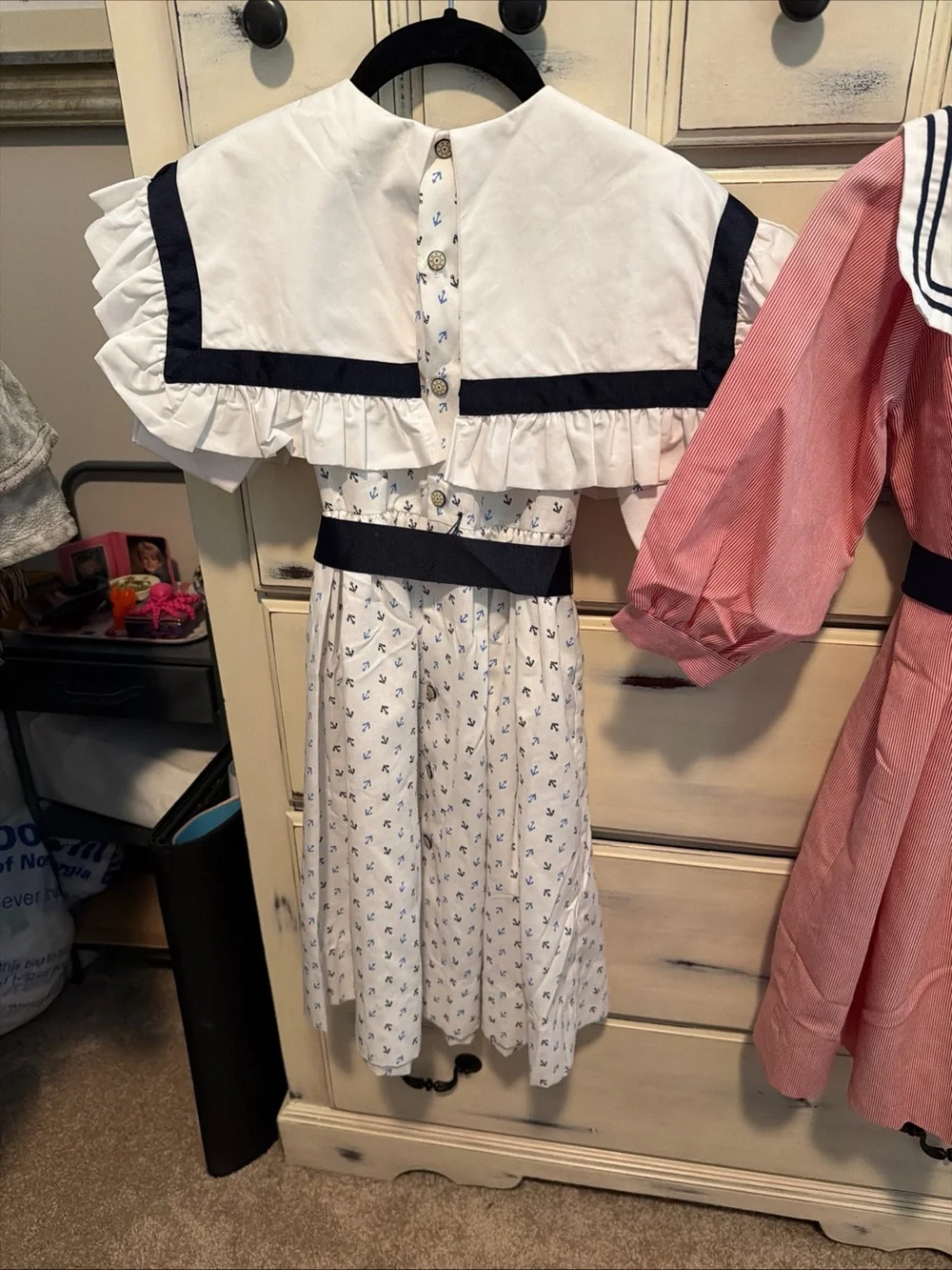 2 Vintage Girl’s Sailor Dress Anchors 70’s 80’s Made USA Monday’s Child Sir Alec